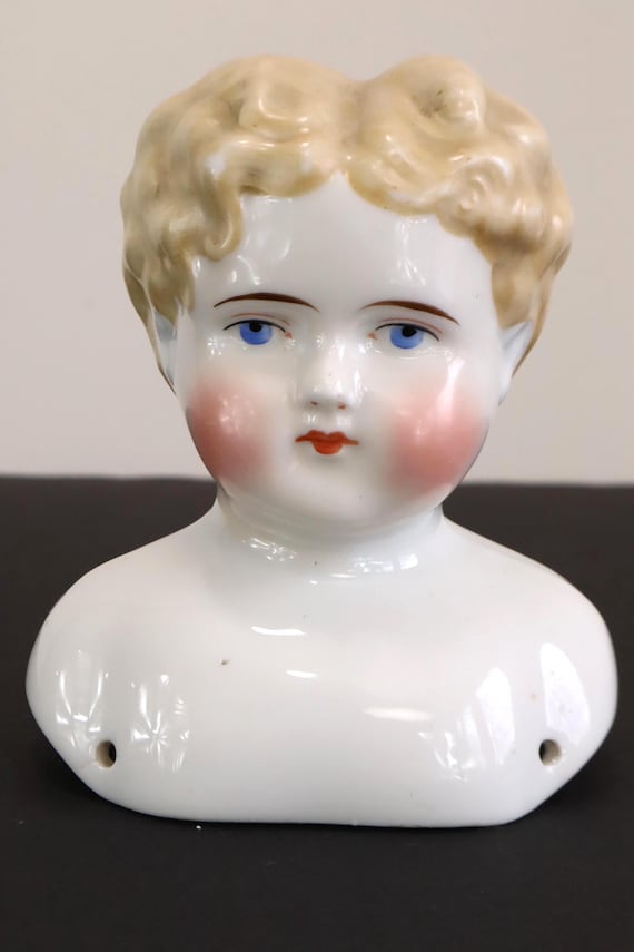 Antique Blonde China Doll Head: 1880s Made in Germany 4
