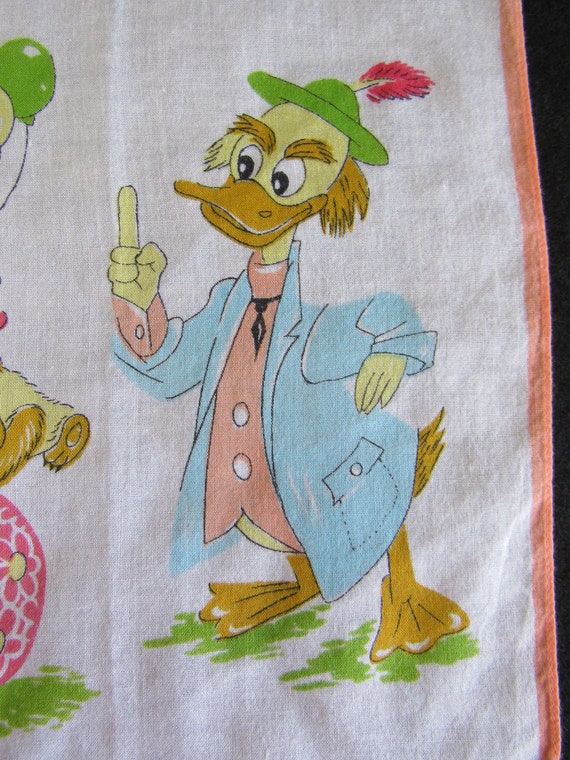 Vintage Childrens Hankie - 1960s Disney LUDWIG Vo… - image 5