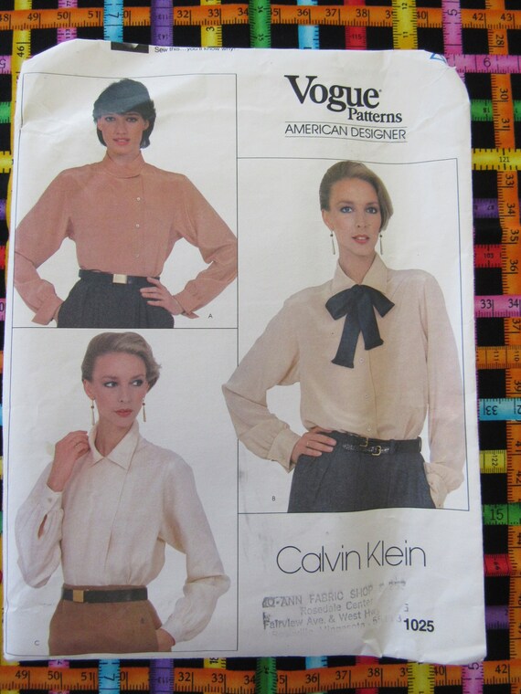 UNCUT Vogue 1025 Pattern Calvin Klein American Designer Vintage  