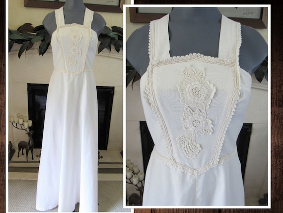 Summer Cotton Maxi Gown - Vintage 1970s Corky Crai