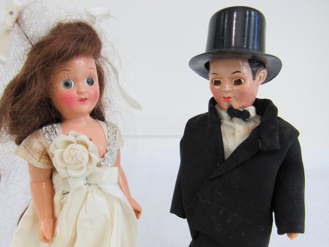 Boy & Girl Dress Me Dolls Vintage 1950s Bride and Groom Dolls Etsy