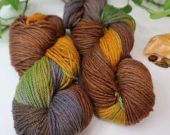 Hilo de lana peinada teñido a mano: madeja de 170 yardas Scarecrow