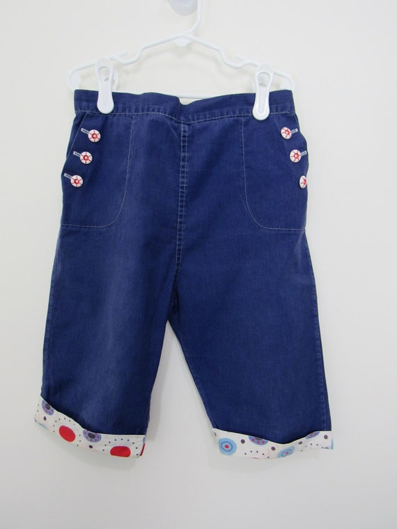 Little Girl's SAILOR Capri Pants Vintage 1970s Na… - image 5