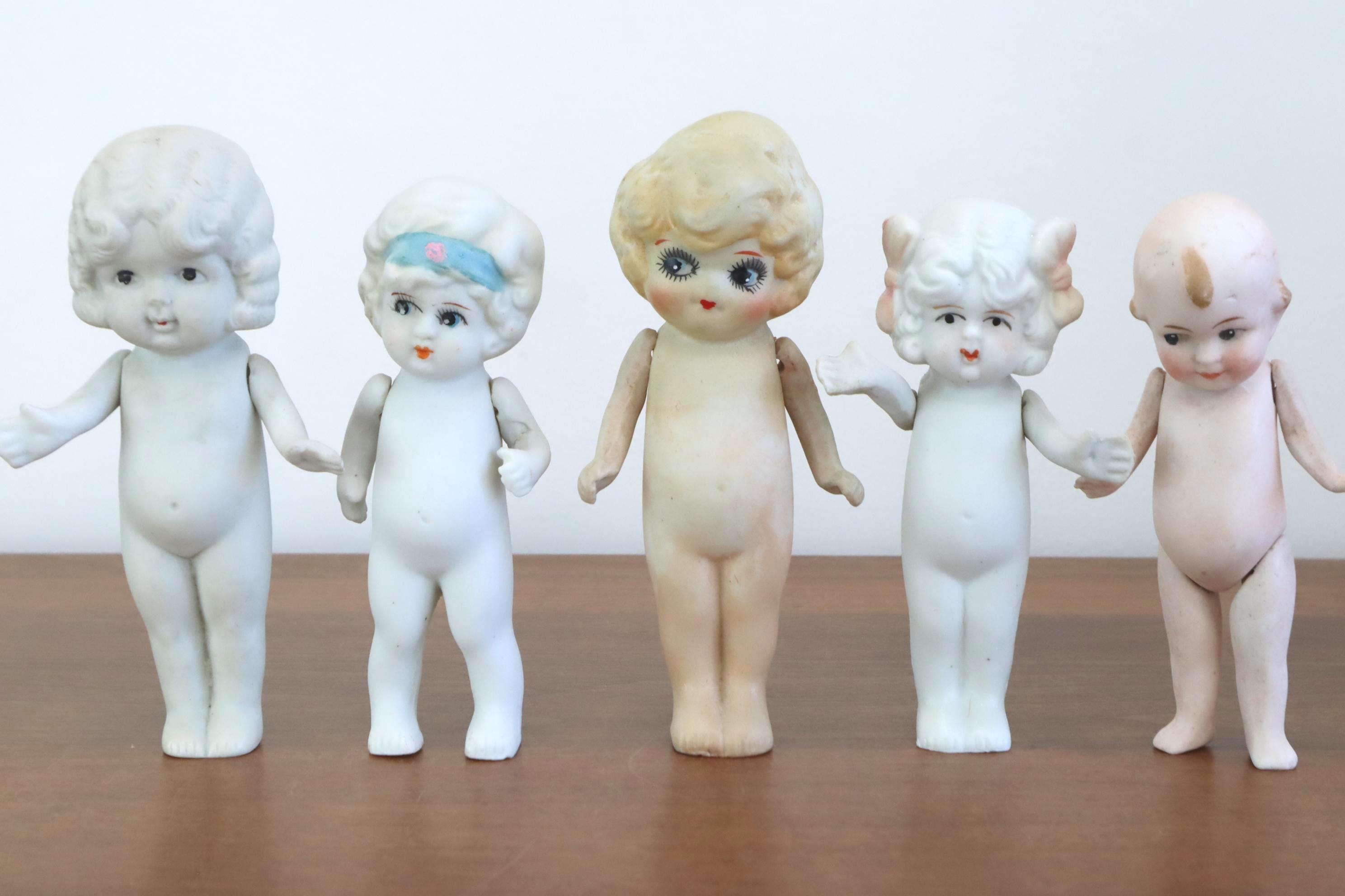 1 Painted Bisque Vintage Doll: Porcelain Collectible Creepy
