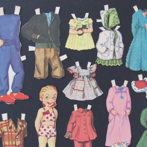 Vintage Paper Dolls DAGWOOD & COOKIE Cut Out Dolls Paper Doll Lot Scrapbooking Altered Art Paper Collage image 4