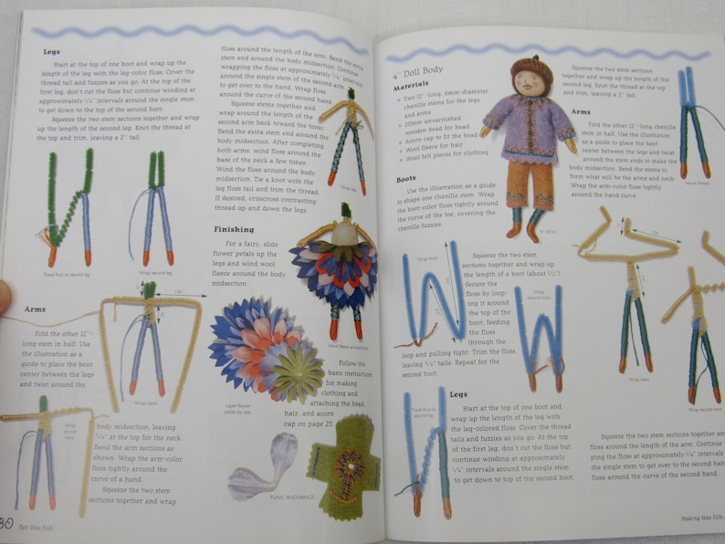 Salley Mavor Little People FELT WEE FOLK Craft Book Enchanting Projects Fairies and Fairy Tales Doll Making Pattern Book Sewing