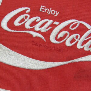 Vintage Coca-Cola Fabric Patch: Large Embroidered 6" Square 1970s Enjoy Coca-Cola Trademark