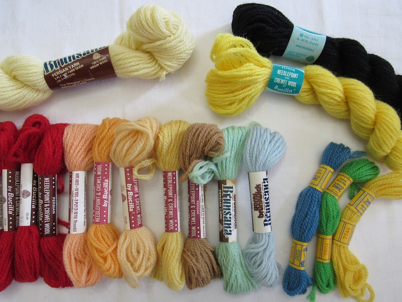 Plastic Canvas Yarn Vintage Needle Art Yarn Acrylic Yarn Needlepoint