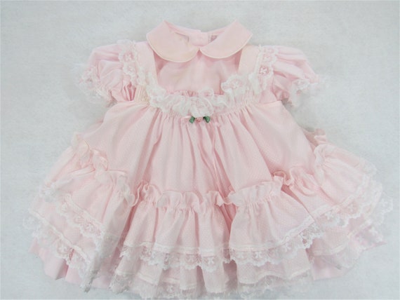 18 Months PINK Baby Girl Dress & Pinafore Vintage 1980s Bryan - Etsy