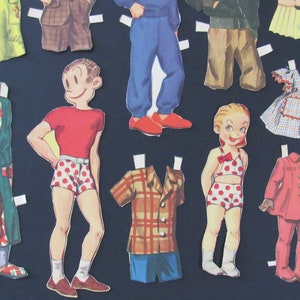 Vintage Paper Dolls DAGWOOD & COOKIE Cut Out Dolls Paper Doll Lot Scrapbooking Altered Art Paper Collage image 2