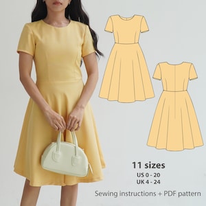 Dress Sewing Pattern + Instruction: Fit & Flare (PDF Pattern)