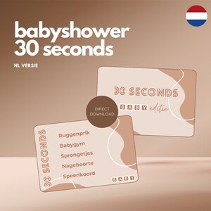 Babyshower 30 sekund Baby Editie | Leuk Interactief Gra dla Babyshowers | Unik Babyshower Kadeau | 200 drewnianych | Nederlandstalig