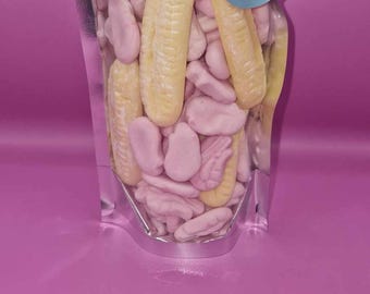 Bumper Bananas and Foam Shrimp Mix | Retro Pick and Mix Sweets | Sweet Gift Box | 200g–1kg