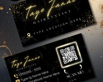 Luxurious Gold & Black Business Card Template (Digital Download)