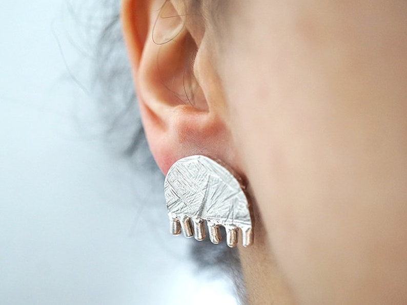 25% OFF  BIG TULIPS stud earrings sterling silver or bronze image 1