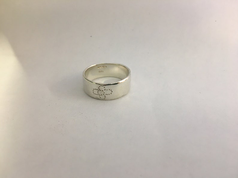 sterling silver custom word on band image 7