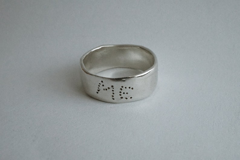 sterling silver custom word on band image 3