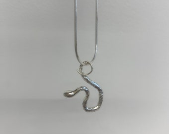 SALE * TENDRE METAL sterling silver "ophidie" pendant necklace