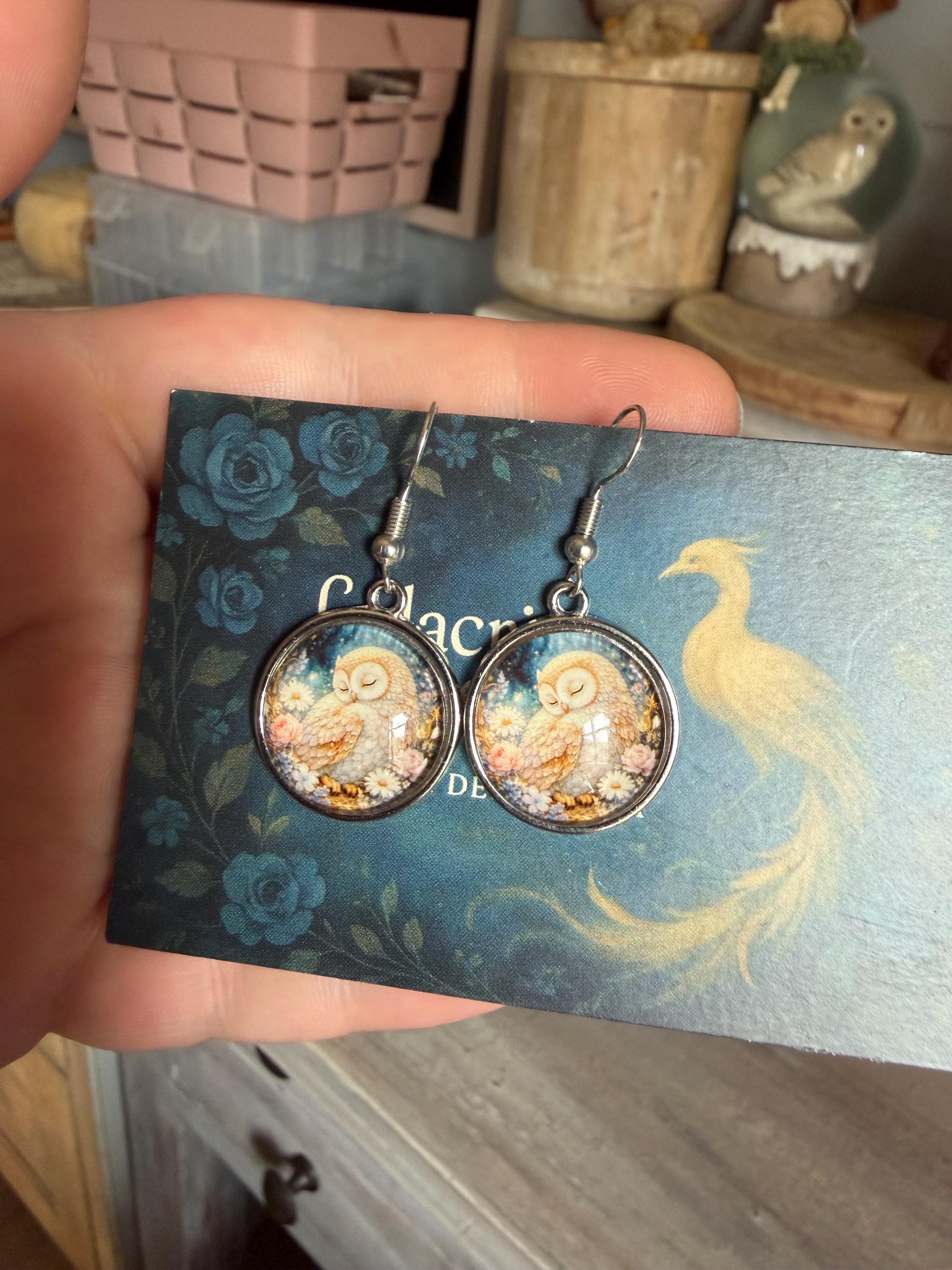 Orecchini A Perno Gufo In Argento 925 Con Pietra Di Luna – Gioiello Simbolo Di Saggezza Per Donne E Ragazze