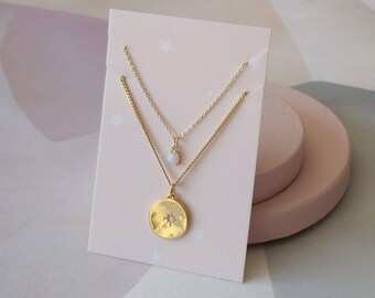Opal Coin and Drop Duo Necklaces (SD1580)