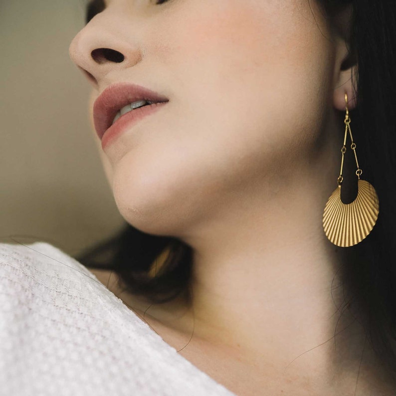 Art Deco Inspired Earrings Black Earrings Geometric Long Etsy