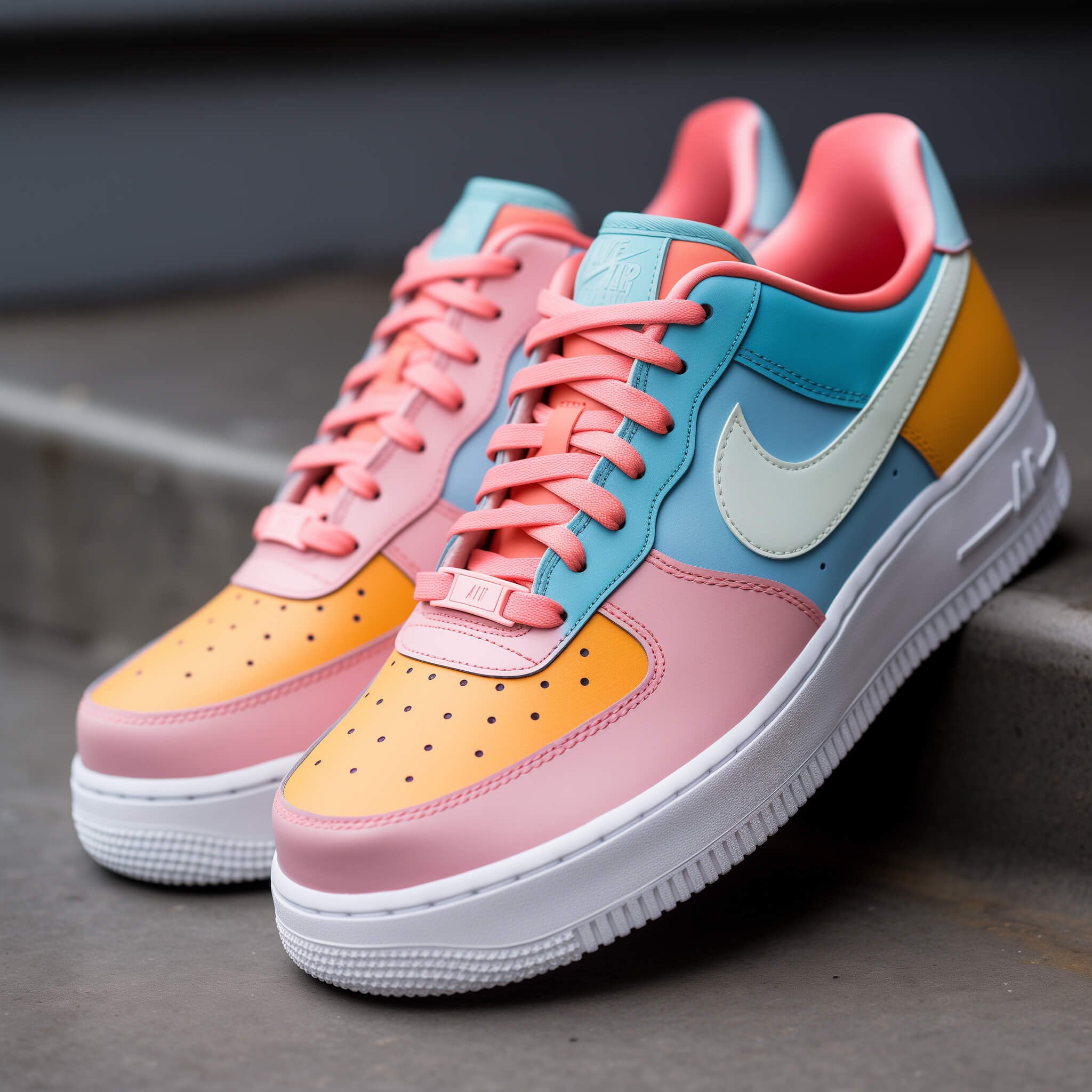 Pink blue and orange air force ones hotsell