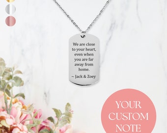 Personalized Dog Tag Necklace Gift Design Your Own Military Necklace for Him Your Text Custom Message Gift Engraved Dog Tag Necklace for Her