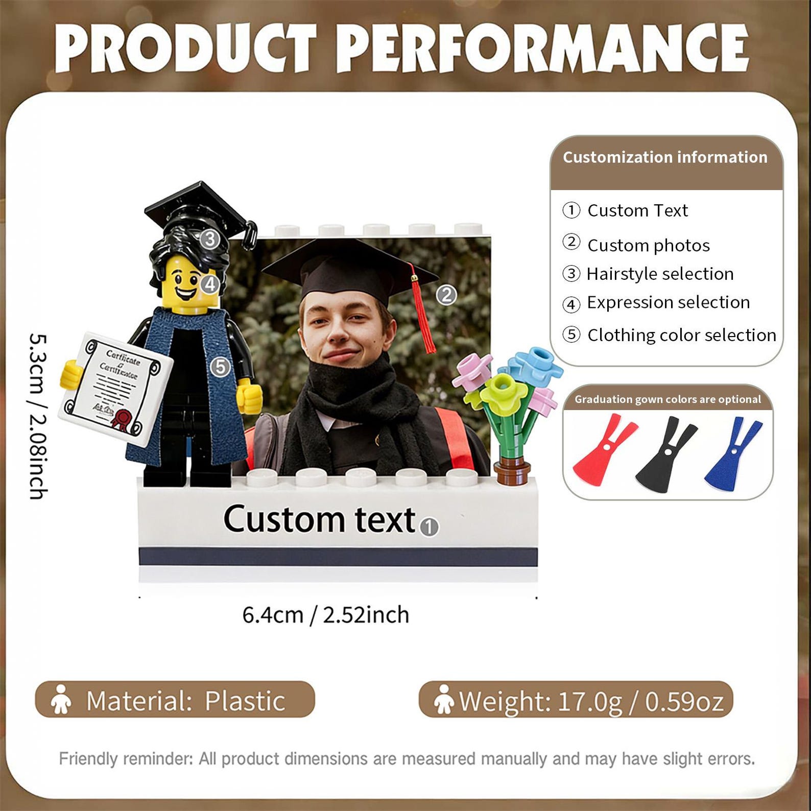 Customized 3D Graduate Mini Figure • Building Block Photo Frame ...