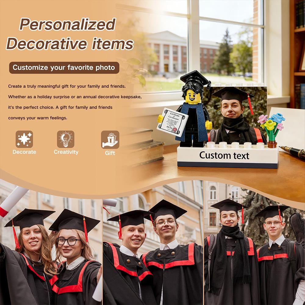 Customized 3D Graduate Mini Figure • Building Block Photo Frame ...