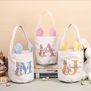 Personalisierter Monogramm Osterhasenkorb mit Kindernamen - Individueller Osterkorb für Jungen & Mädchen - Baby Ostertaschen Geschenke für Kinder