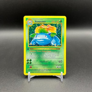 Venusaur 1st edition Base Set 1999 Pokemon - [ Proxy Custom Trading Card Reply Handmade Printed Holo ]