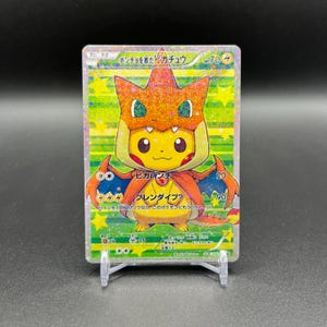 Pikachu poncho wear Charizard M.C Y Japenese XY Pokemon - [ Proxy Custom Trading Card Reply Handmade Printed Holo ]