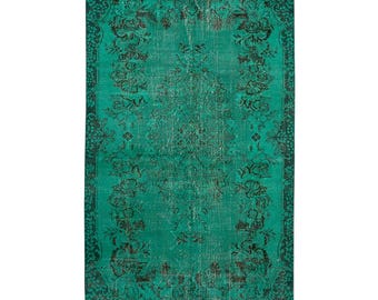 Überfärbter Vintage türkischer und orientalischer Teppich - Handgewebt, Einzigartig, Zeitlos, 15x23 cm