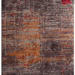Tappeto turco in terracotta astratta – Kilim sovratinto tessuto a mano