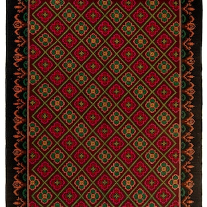5.1 x 6.9  Black Kilim Rug, Bessarabian Kilim Rug, Hand Woven Wool Area Rug, Ukraine Wool Rug, Moldavian Kilim Rug,