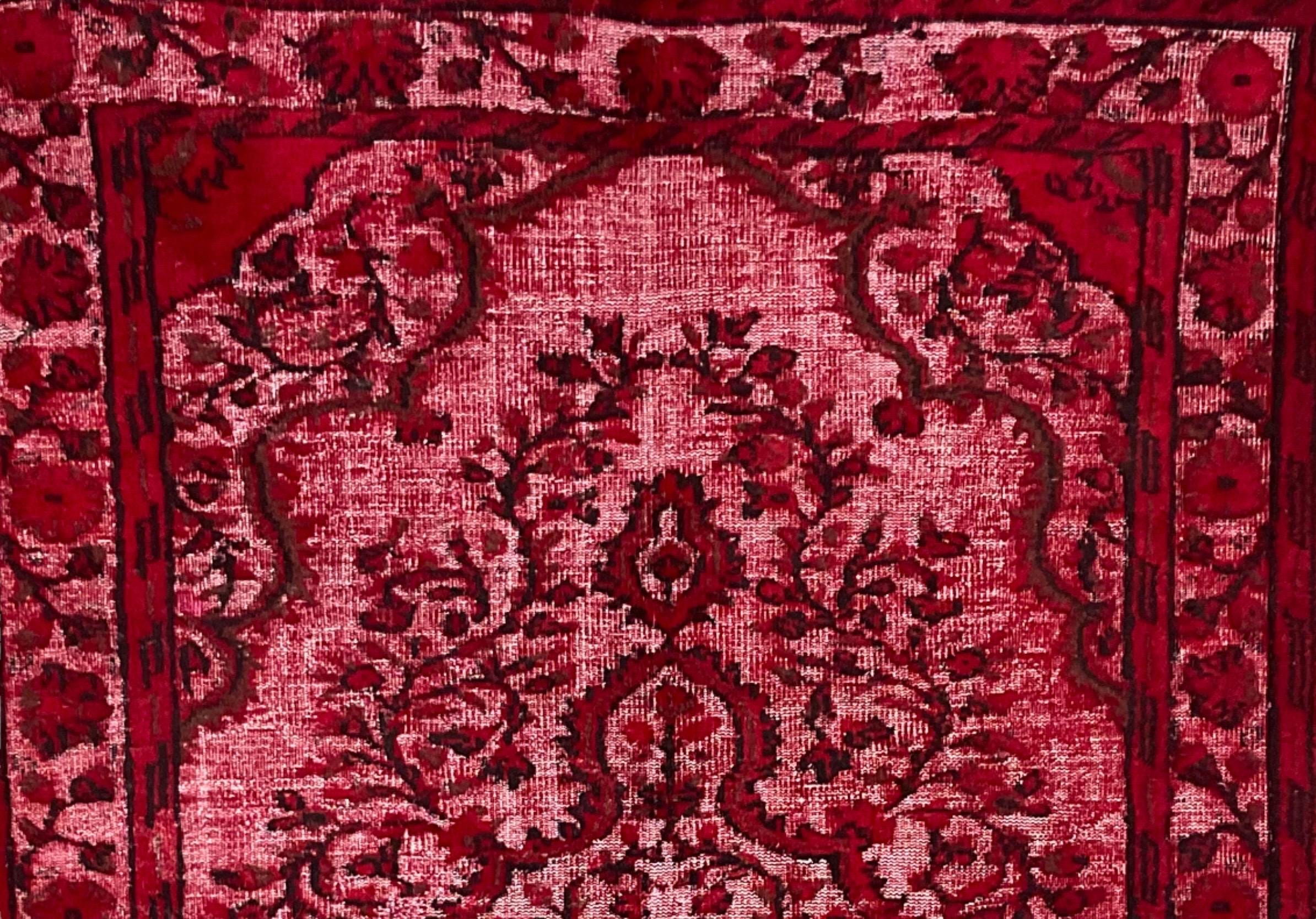 Overdyed Turkish Vintage Red Rug, Handmade Wool Area Rug - Etsy