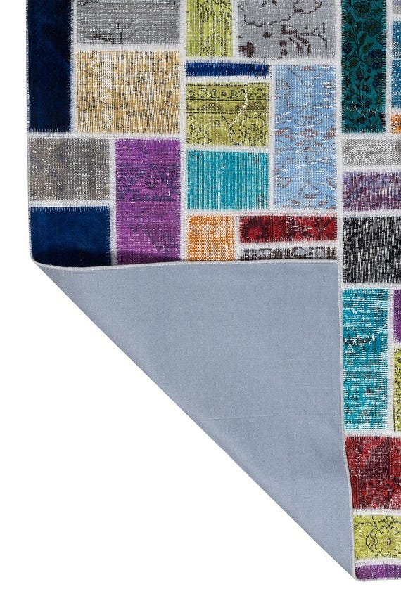 7 x 10フィートのトルコパッチワークラグ：ヴィンテージウール