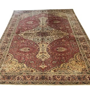 Gorgeous Kayseri  Wool Area Carpet Rug, Semi Antique Rug, Handmade Natural Dyed Kayseri Rug, 1970th Rug, Saloon Rug,