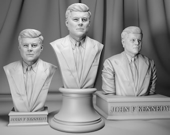 Digital File Stl John F Kennedy Bust Sculpture Statue
