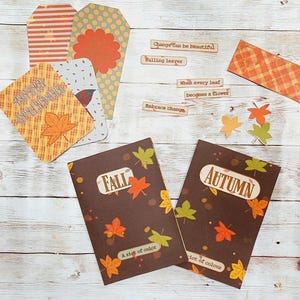 Mini kit imprimable automne - folio de journal indésirable - encart de journal indésirable - mini album - mini album - carte de voeux - JPEG, modèle PDF A4