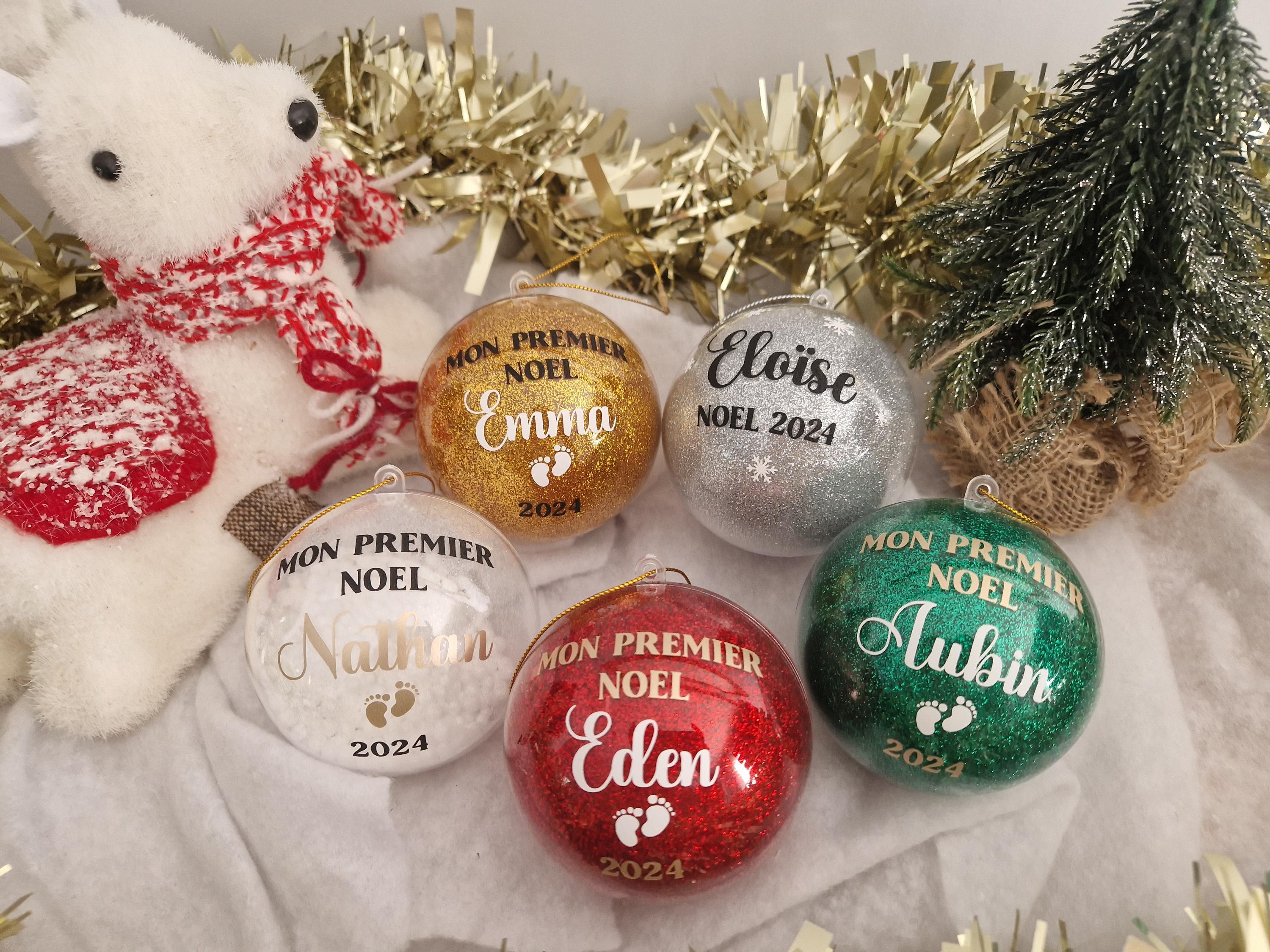 Boule De Noël Personnalisée "Mon Premier Noël 2025" - Décoration Sapin En Acrylique - Cadeau Souvenir Pour Parents