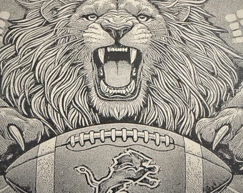 Detroit Lions custom engraved slate cheese board