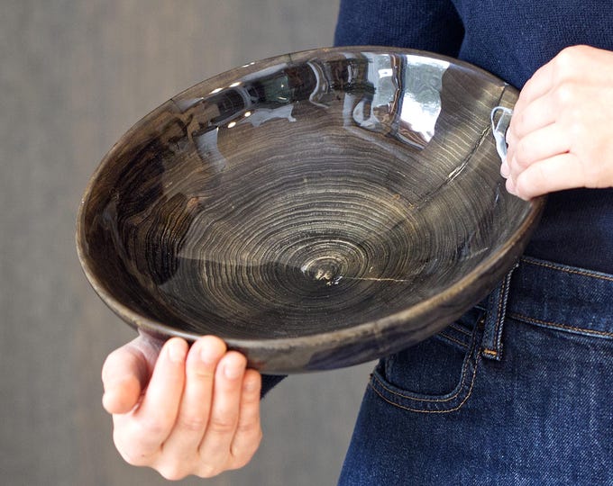 Luxury Handmade Elm Wood Bowl, Handmade Gloss Bowl, New Mom Gift, Wood Wedding Gift, Glossy Wood Bowl, named Eyes From The Dark