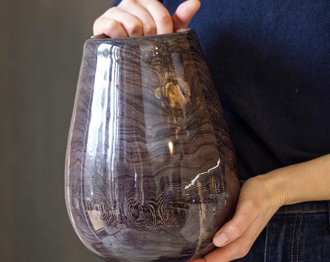 UNIQUE Handcrafted Luxury Elm Wood Vase, Unique Centerpiece, New Mom Gift, Glossy Wood Vase, Vintage Kitchen Art, named Potato On A Spike