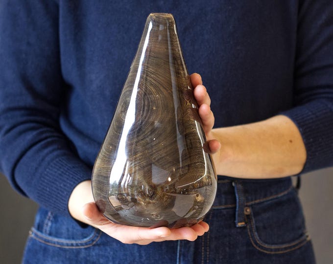 Handmade Elm Wood Vase, Gloss Epoxy Resin Finish, Unique Centerpiece