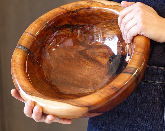 Luxury Handmade Apple Wood Bowl, Unique Gift For Mom, Gift For Wife, Gloss Epoxy Bowl, Gloss Wood Bowl, Gloss Resin Wood, named Horse's Head
