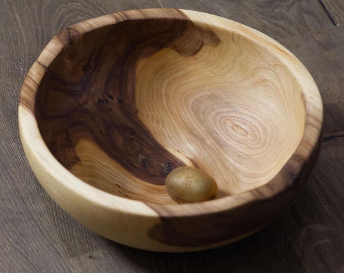 Large Salad Bowl From Elm Wood, Art Woodworks, Large Natural Bowl, Huge Salad Bowl, Extra Big Salad Bowl, named Successful Operation
