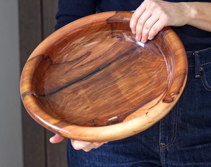 Luxury Handmade Apple Wood Bowl, Unique Gift For Mom, Modern Kitchen Art, Birthday Gift, Anniversary Gift, named Tectonic Activity
