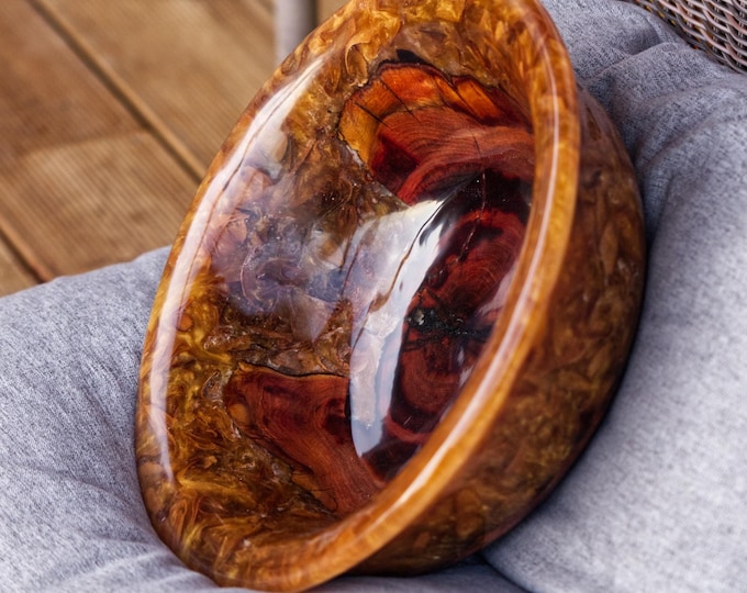 Luxury Handmade Plum Wood & Resin Bowl, Epoxy Resin Bowl, Serving Bowl Epoxy, Unique Gift For Mom, Gift For Her, named Hop On The Teddy Bear