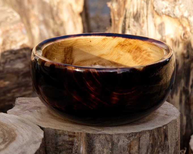 Luxury Handmade Poplar Wood Bowl, Gift For Her, Handmade Gift, Anniversary Gift, New Homeowner Gift, Gloss Wood Bowl, named Golden Cell